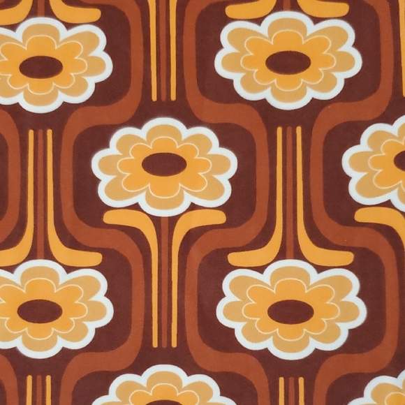 Unique Vintage NWOT Retro 70s Groovy Floral Bellbottom Jumpsuit Brown/Orange 1X - Picture 14 of 14